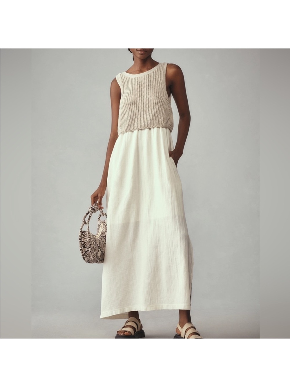 Anthropologie: Sleeveless Knit Top & Maxi Dress Dress